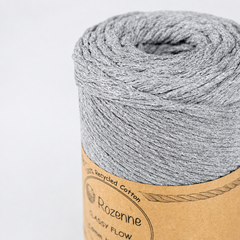 Rozenne Cotton Macrame Yarn 08 Gray Surface