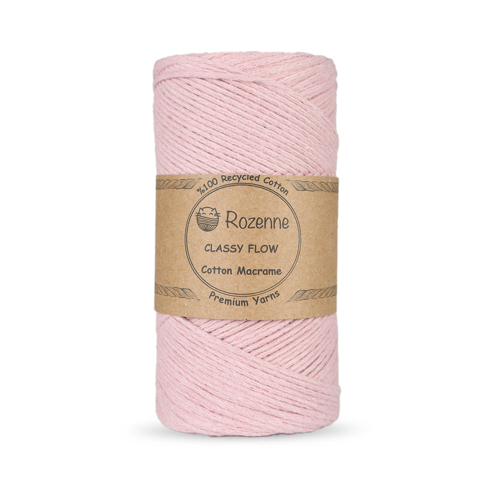 Rozenne Cotton Macrame Yarn 09 Powder Pink Main