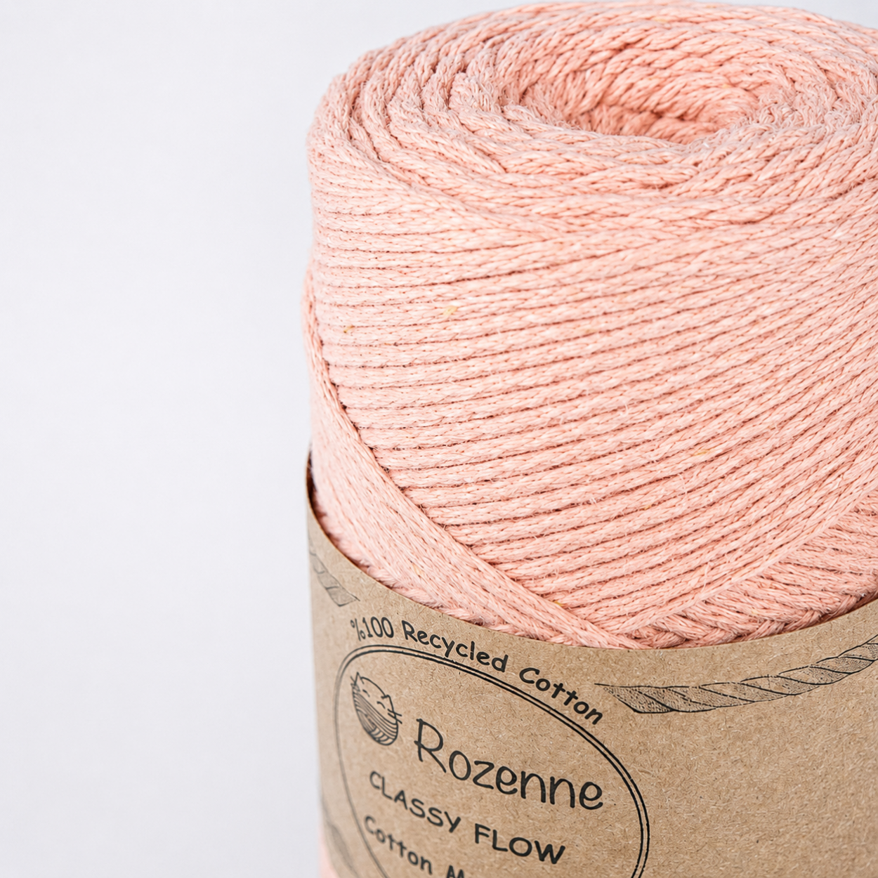 Rozenne Cotton Macrame Yarn 10 Salmon Surface