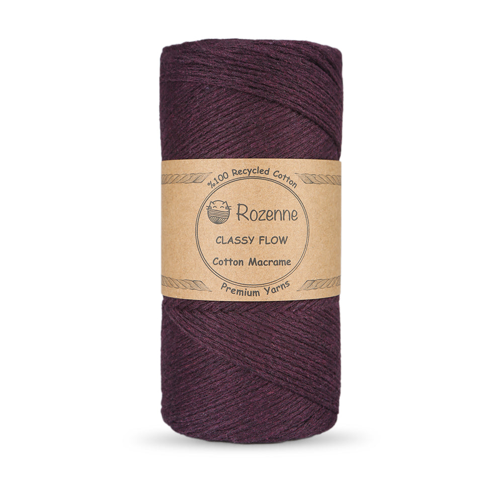 Rozenne Cotton Macrame Yarn 13 Plum Purple Main