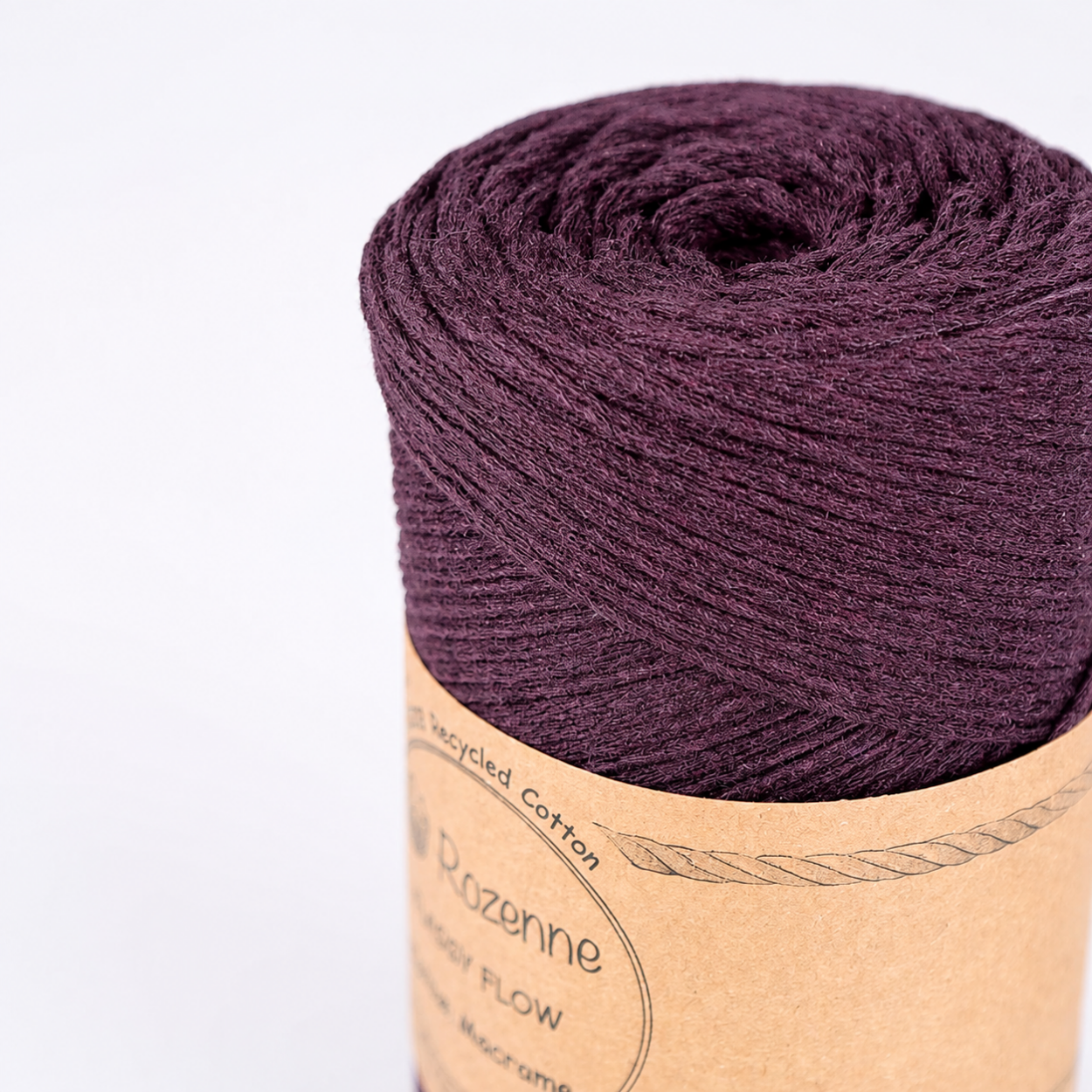 Rozenne Cotton Macrame Yarn 13 Plum Purple Surface