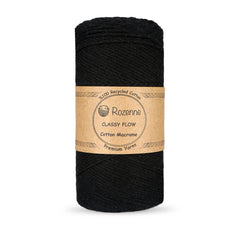 Rozenne Cotton Macrame Yarn 14 Black Main