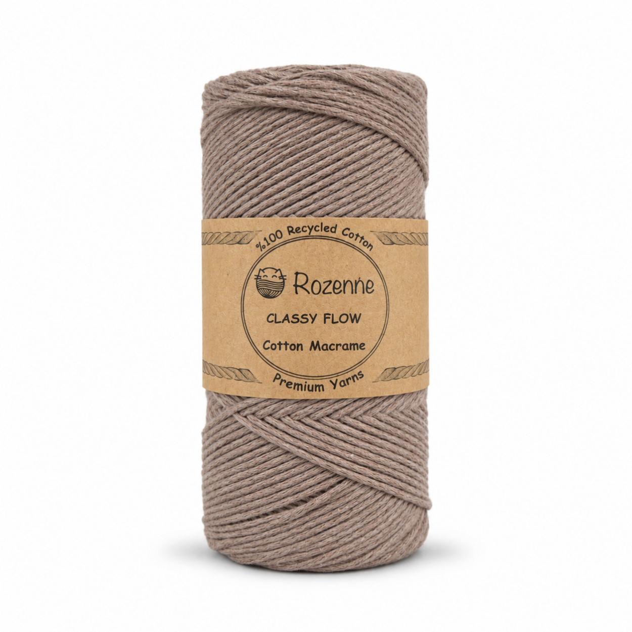Rozenne Cotton Macrame Yarn 16 Light Brown Main