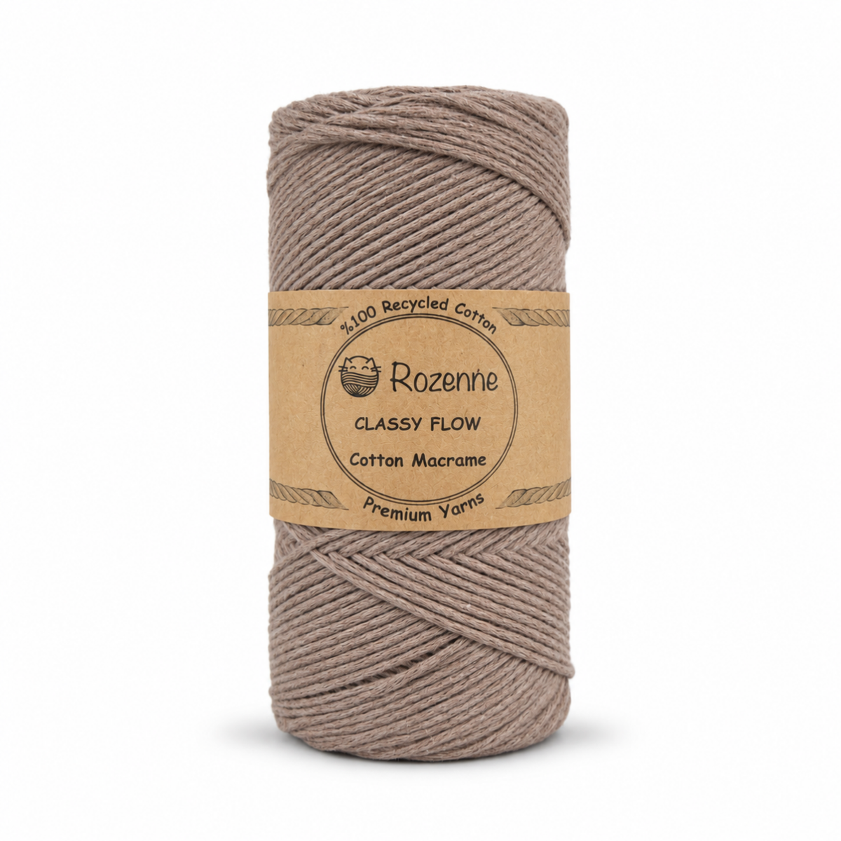 Rozenne Cotton Macrame Yarn 16 Light Brown Main