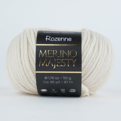 Rozenne Merino Majesty Wool Yarn 3001 White Main Rozenneyarns.com