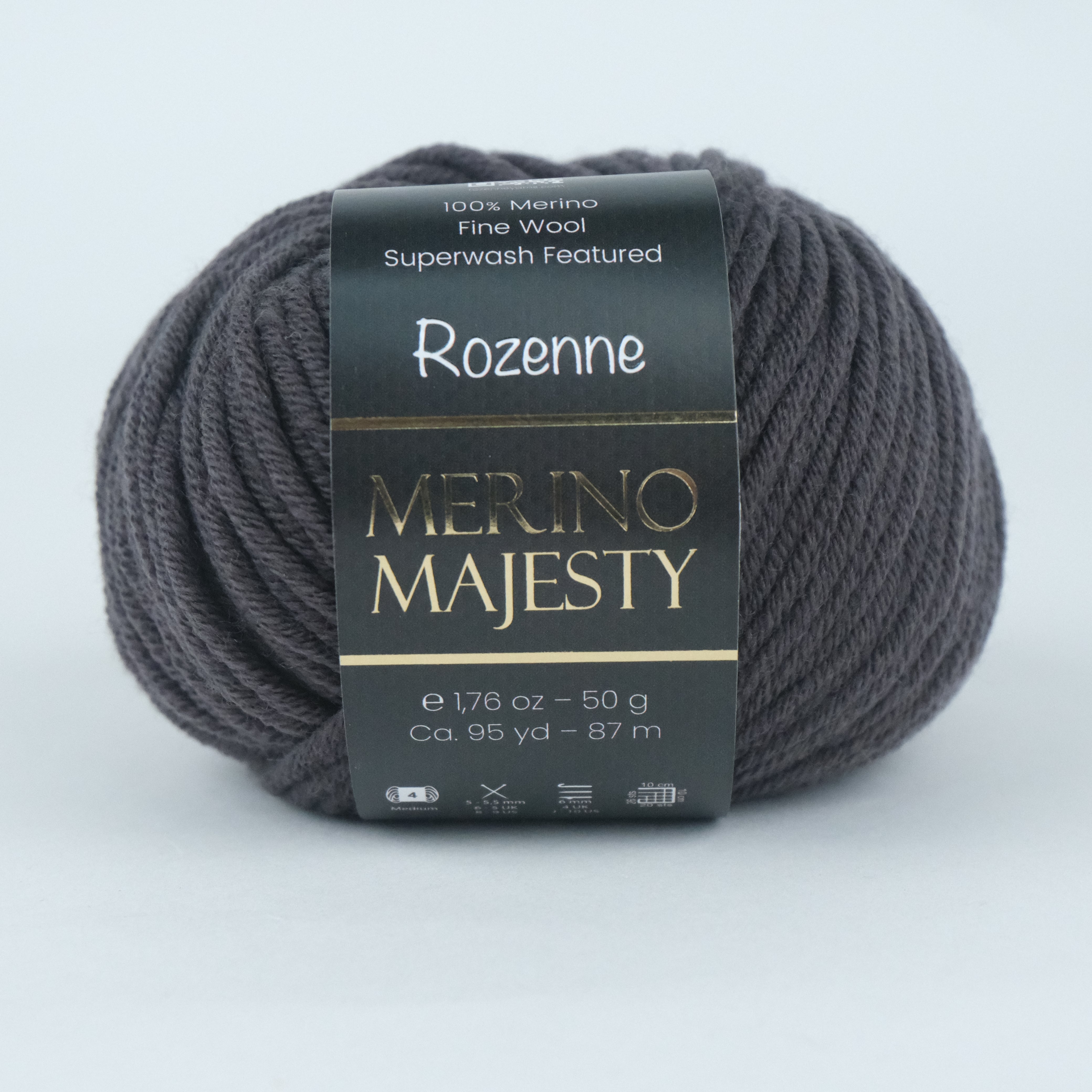 Rozenne Merino Majesty Wool Yarn 3007 Smoky Gray Main Rozenneyarns.com