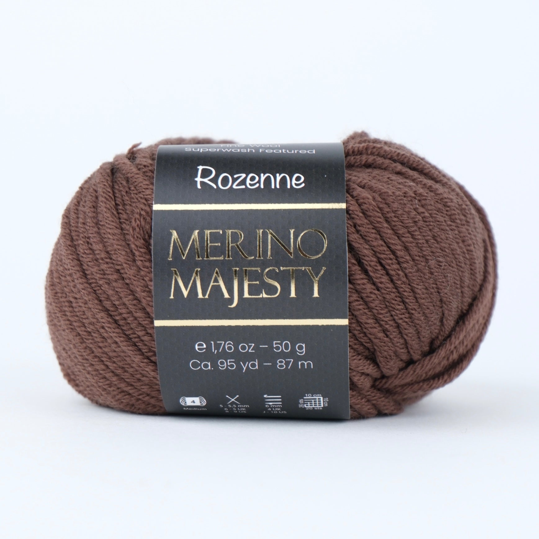 Rozenne Merino Majesty Wool Yarn 3012 Dark Brown Main Rozenneyarns.com
