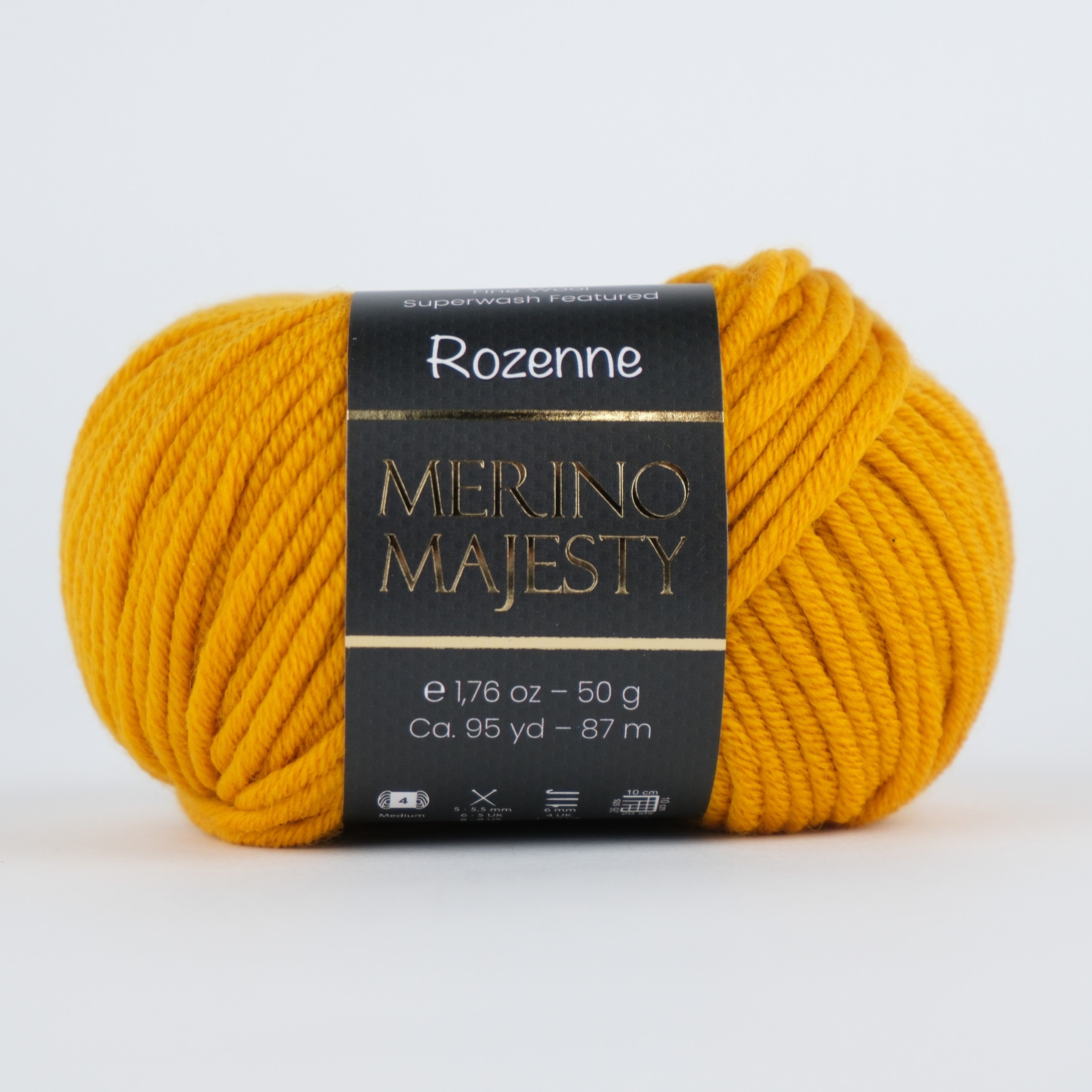 Rozenne Merino Majesty Wool Yarn 3016 Mustard Yellow Main Rozenneyarns.com