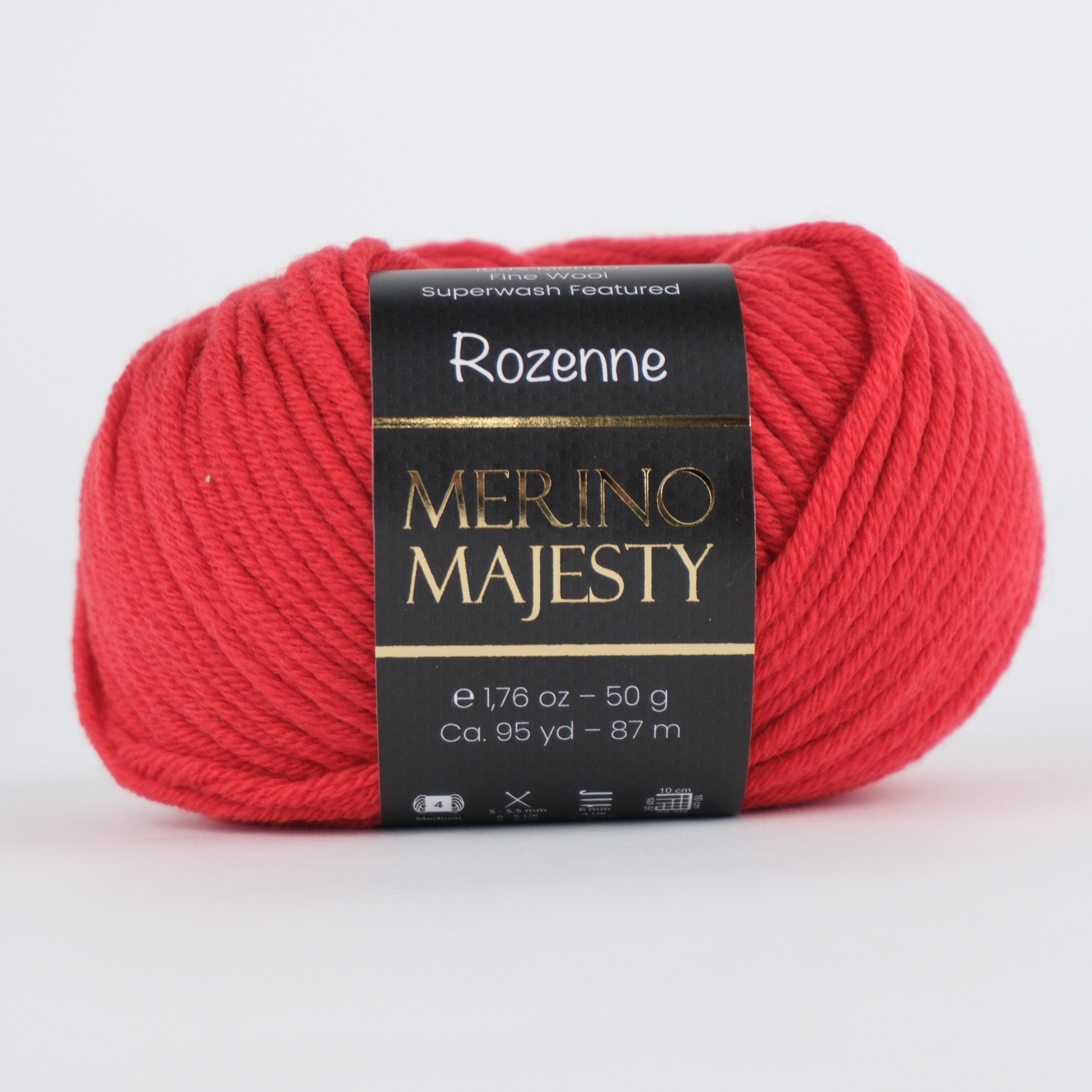 Rozenne Merino Majesty Wool Yarn 3027 Red Main Rozenneyarns.com