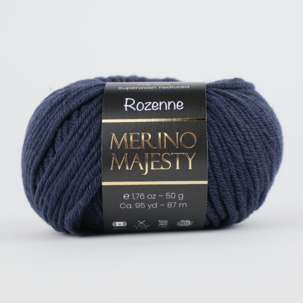 Rozenne Merino Majesty Wool Yarn 3037 Navy Blue Main Rozenneyarns.com