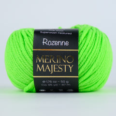 Rozenne Merino Majesty Wool Yarn 3039 Neon Green Main Rozenneyarns.com