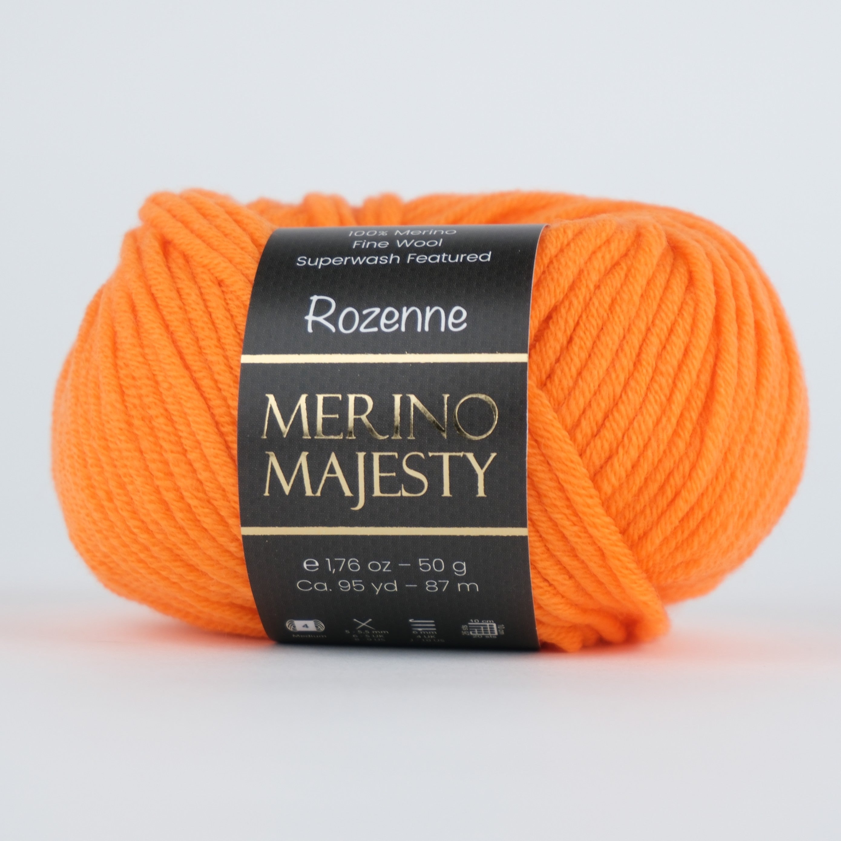 Rozenne Merino Majesty Wool Yarn 3040 Orange Main Rozenneyarns.com
