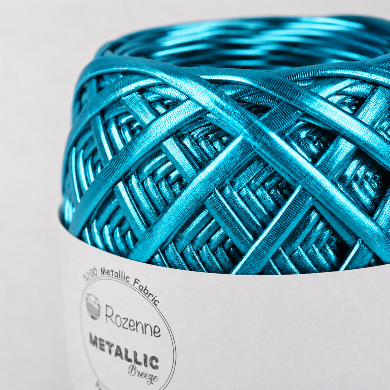 Rozenne Metallic Breeze Glitter Yarn 5026 Turquoise Surface Photo