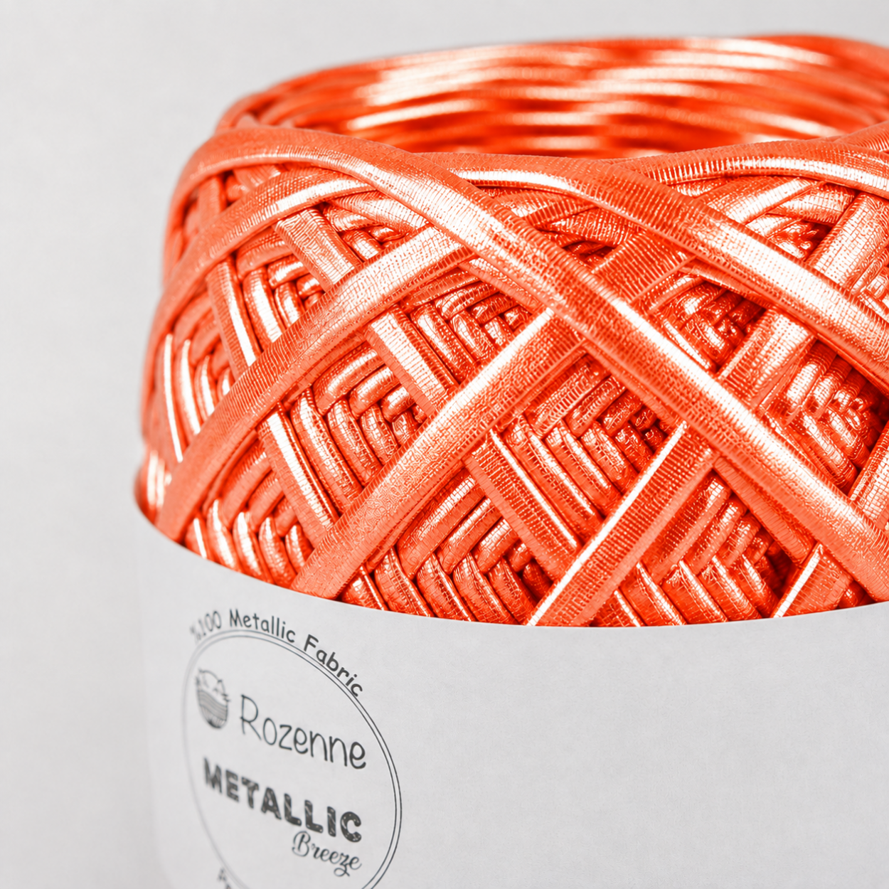 Rozenne Metallic Breeze Glitter Yarn 5029 Neon Orange Surface Photo