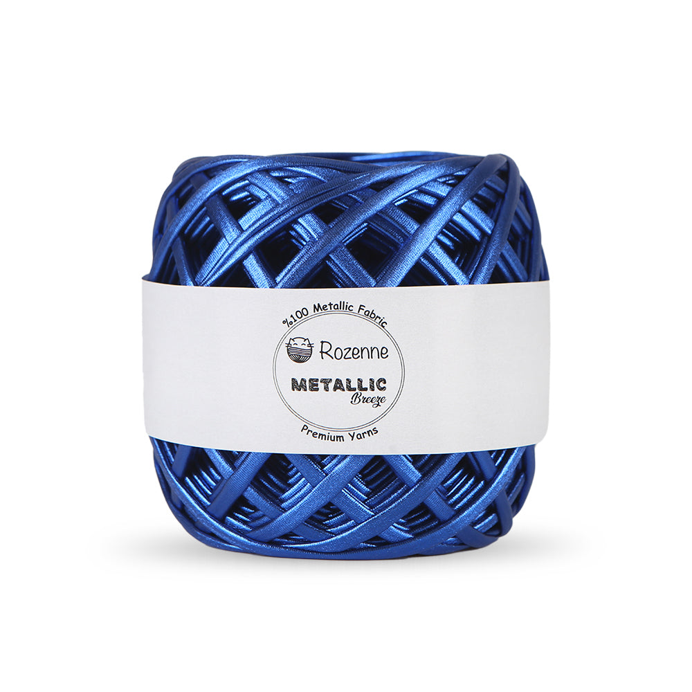 Rozenne Metallic Breeze Super Metallic Yarn 04 Sax Blue Main Photo Rozenneyarns.com