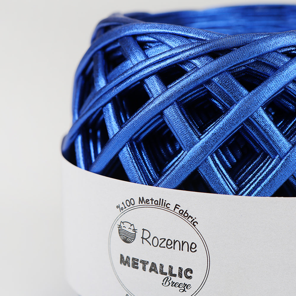 Rozenne Metallic Breeze Super Metallic Yarn 04 Sax Blue Surface Photo