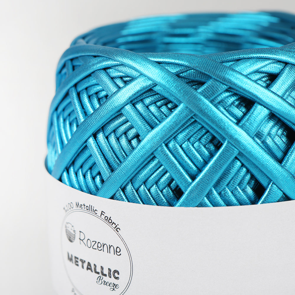Rozenne Metallic Breeze Super Metallic Yarn 05 Turquoise Surface Photo Rozenneyarns.com
