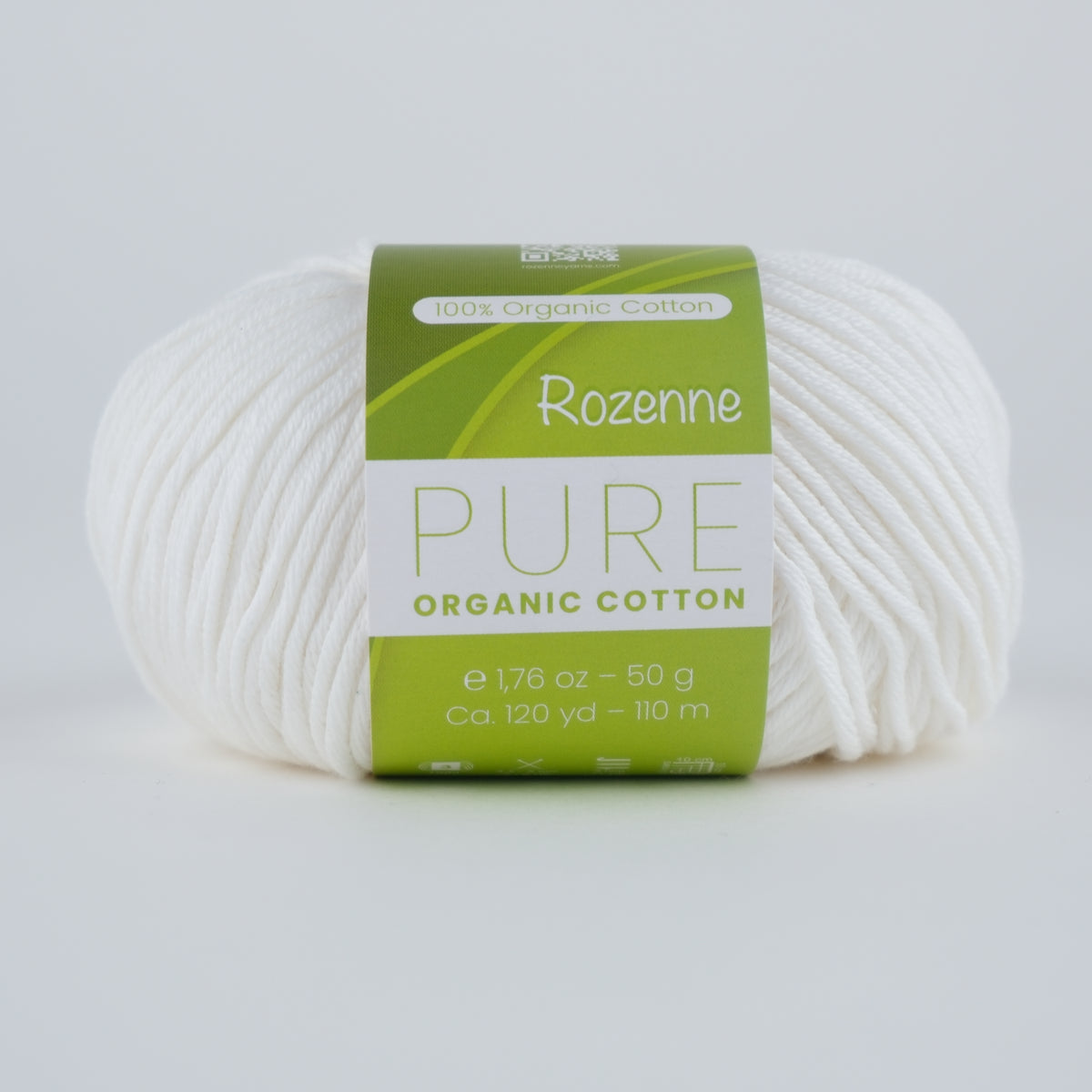 Rozenne Pure Organic Cotton Yarn 2101 White Main Rozenneyarns.com