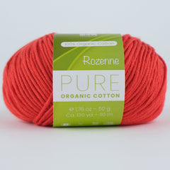 Rozenne Pure Organic Cotton Yarn 2114 Pomegranate Red Main Rozenneyarns.com