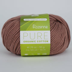 Rozenne Pure Organic Cotton Yarn 2115 Brown Main Rozenneyarns.com