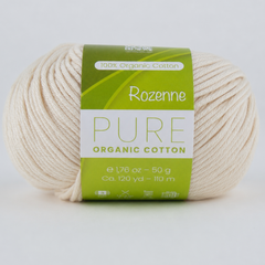 Rozenne Pure Organic Cotton Yarn 2118 Light Cream Main Rozenneyarns.com