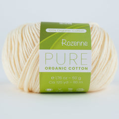 Rozenne Pure Organic Cotton Yarn 2121 Cream Main Rozenneyarns.com