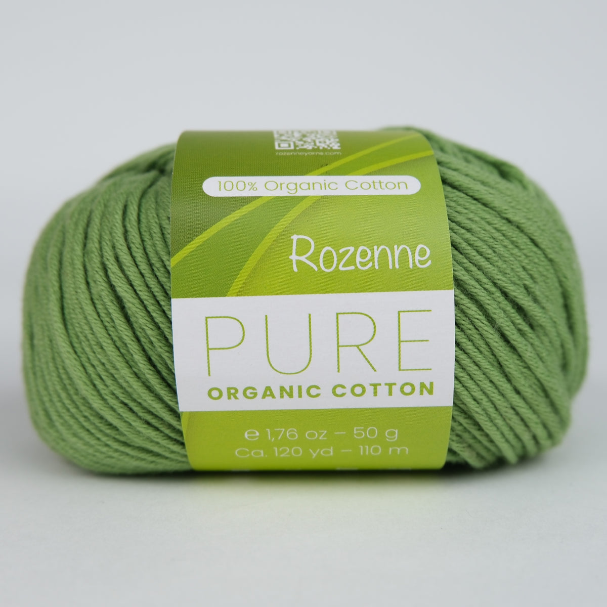Rozenne Pure Organic Cotton Yarn 2122 Green Main Rozenneyarns.com