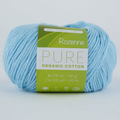 Rozenne Pure Organic Cotton Yarn 2135 Baby Blue Main Rozenneyarns.com