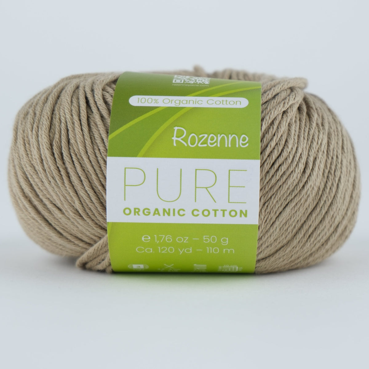 Rozenne Pure Organic Cotton Yarn 2136 Light Brown Main Rozenneyarns.com