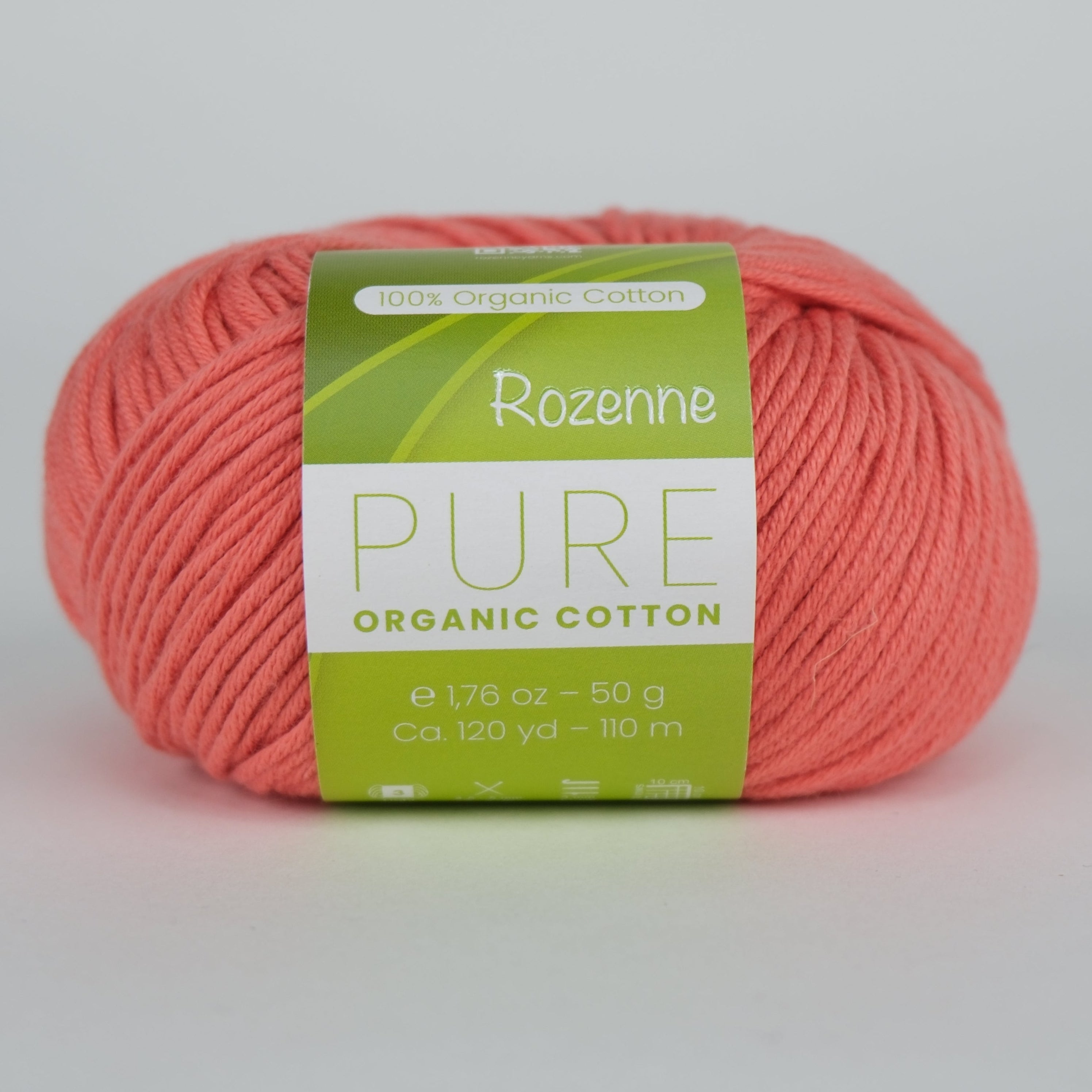 Rozenne Pure Organic Cotton Yarn 2139 Coral Main Rozenneyarns.com