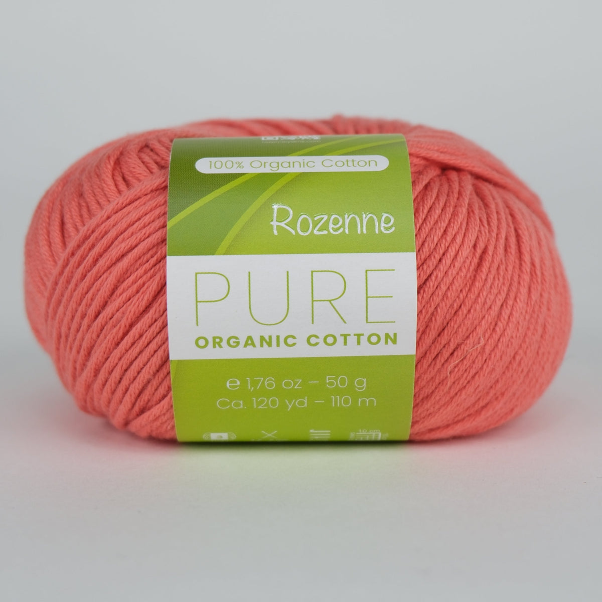 Rozenne Pure Organic Cotton Yarn 2139 Coral Main Rozenneyarns.com